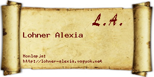 Lohner Alexia névjegykártya